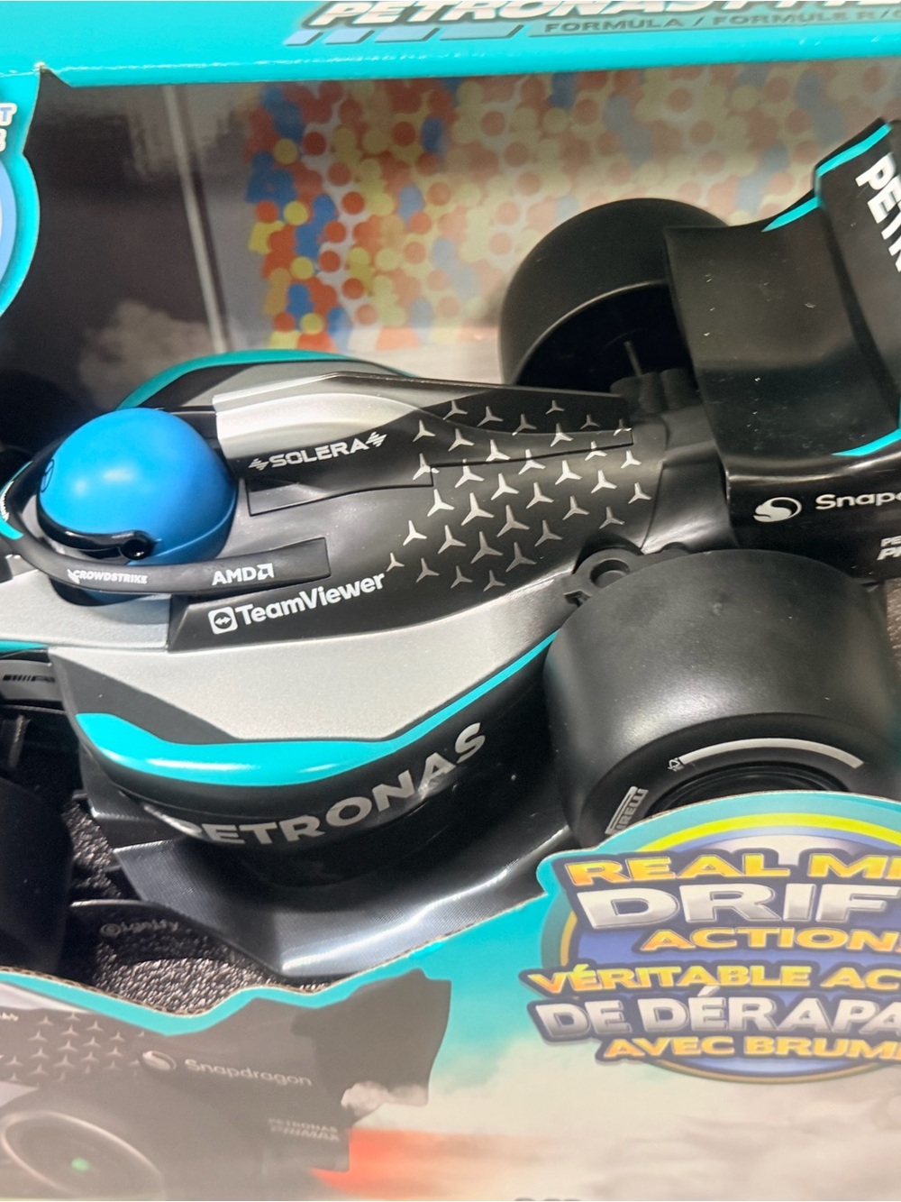 Remote Control Racing Car with Steering Wheel Controller - Black & Blue - Picture 12 of 12